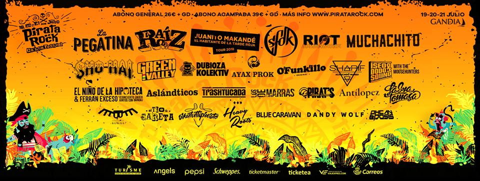 CARTEL DEFINITIVO DE LA SEGUNDA EDICIÓN DEL «PIRATA ROCK» EN GANDÍA.